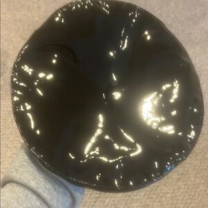 Eugenia Kim Shiny Leather Black Beret